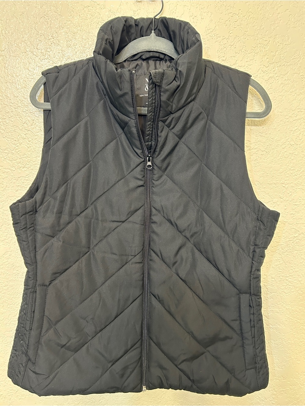New York & Company Black Quilted Puffer Vest